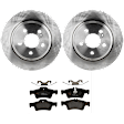 KIT-072924-4842 2-Wheel Set Rear Brake Disc and Pad Kit, Plain Surface 5 Lugs 299.97 mm Ceramic, Includes (2) Brake Disc and (1) Brake Pad Set