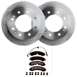 KIT-072924-484 4-Wheel Set Front and Rear Brake Disc and Pad Kit, Plain Surface 8 Lugs 355.09 mm Ceramic, Includes (2) Brake Disc and (1) Brake Pad Set