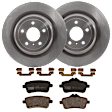 KIT-072924-4864 2-Wheel Set Rear Brake Disc and Pad Kit, Plain Surface 5 Lugs 345 mm Semi-metallic, Includes (2) Brake Disc and (1) Brake Pad Set