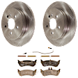 KIT-072924-4892 2-Wheel Set Rear Brake Disc and Pad Kit, Plain Surface 5 Lugs 284.99 mm Semi-metallic, Includes (2) Disc and (1) Pad Set