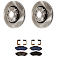 KIT-072924-493 2-Wheel Set Front Brake Disc and Pad Kit, Plain Surface 4 Lugs 256.03 mm Semi-metallic, Includes (2) Brake Disc and (1) Brake Pad Set