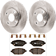 KIT-072924-494 2-Wheel Set Front Brake Disc and Pad Kit, Plain Surface 4 Lugs 256 mm Ceramic, Includes (1) Brake Pad Set and (2) Brake Disc
