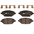 KIT-072924-494 2-Wheel Set Front Brake Disc and Pad Kit, Plain Surface 4 Lugs 256 mm Ceramic, Includes (1) Brake Pad Set and (2) Brake Disc
