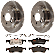 KIT-072924-4966 2-Wheel Set Rear Brake Disc and Pad Kit, Plain Surface 4 Lugs 259.08 mm Ceramic, Includes (1) Brake Pad Set and (2) Brake Disc