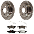 KIT-072924-4968 2-Wheel Set Rear Brake Disc and Pad Kit, Plain Surface 4 Lugs 259.08 mm Semi-metallic, Includes (1) Brake Pad Set and (2) Brake Disc