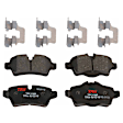 2013 Mini Cooper - 2-Wheel Set Rear Brake Disc and Pad Kit, Plain Surface, 4 Lugs, 258.83 mm, Semi-metallic, 259mm  Disc, For Models Without JCW Brakes, 1.6L 4Cyl,  Includes (2) Disc and (1) Pad Set
