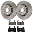 KIT-072924-498 2-Wheel Set Brake Disc and Pad Kit, Plain Surface 5 Lugs 355.35 mm Ceramic, Includes (2) Brake Disc and (1) Brake Pad Set