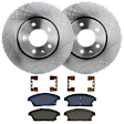 KIT-072924-504 2-Wheel Set Front Brake Disc and Pad Kit, Plain Surface 5 Lugs 299.97 mm Semi-metallic, Includes (1) Brake Pad Set and (2) Brake Disc