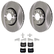 KIT-072924-5050 2-Wheel Set Rear Brake Disc and Pad Kit, Plain Surface 5 Lugs 299.97 mm Semi-metallic, Includes (2) Brake Disc and (1) Brake Pad Set