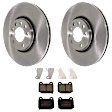 KIT-072924-5051 2-Wheel Set Rear Brake Disc and Pad Kit, Plain Surface 5 Lugs 299.97 mm Semi-metallic, Includes (2) Brake Disc and (1) Brake Pad Set