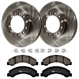 KIT-072924-505 2-Wheel Set Front Brake Disc and Pad Kit, Plain Surface 12 Lugs 293.4 mm Semi-metallic, Includes (2) Brake Disc and (1) Brake Pad Set