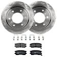 KIT-072924-5076 2-Wheel Set Rear Brake Disc and Pad Kit, Plain Surface 6 Lugs 299.97 mm Semi-metallic, Includes (2) Brake Disc and (1) Brake Pad Set