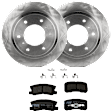 KIT-072924-5078 2-Wheel Set Rear Brake Disc and Pad Kit, Plain Surface 6 Lugs 299.97 mm Ceramic, Includes (2) Brake Disc and (1) Brake Pad Set