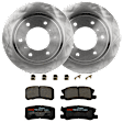 KIT-072924-5079 2-Wheel Set Rear Brake Disc and Pad Kit, Plain Surface 6 Lugs 299.97 mm Ceramic, Includes (2) Brake Disc and (1) Brake Pad Set