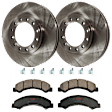 KIT-072924-507 2-Wheel Set Front Brake Disc and Pad Kit, Plain Surface 12 Lugs 293.4 mm Semi-metallic, Includes (2) Brake Disc and (1) Brake Pad Set