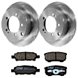 KIT-072924-5086 2-Wheel Set Rear Brake Disc and Pad Kit, Plain Surface 5 Lugs 261.87 mm Ceramic, Includes (1) Brake Pad Set and (2) Brake Disc