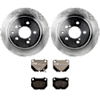 KIT-072924-5097 2-Wheel Set Rear Brake Disc and Pad Kit, Plain Surface 5 Lugs 296.93 mm Semi-metallic, Includes (2) Disc and (1) Pad Set