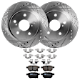 KIT-072924-5152 2-Wheel Set Rear Brake Disc and Pad Kit, Cross-drilled and Slotted 5 Lugs 278.89 mm Ceramic, Includes (2) Brake Disc and (1) Brake Pad Set