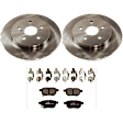 KIT-072924-5160 2-Wheel Set Rear Brake Disc and Pad Kit, Plain Surface 5 Lugs 259.08 mm Ceramic, Includes (1) Brake Pad Set and (2) Brake Disc