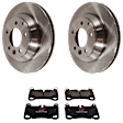 KIT-072924-5201 2-Wheel Set Rear Brake Disc and Pad Kit, Plain Surface 5 Lugs 329.95 mm Semi-metallic, Includes (1) Brake Pad Set and (2) Brake Disc