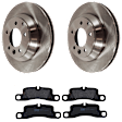 KIT-072924-5204 2-Wheel Set Rear Brake Disc and Pad Kit, Plain Surface 5 Lugs 329.95 mm Semi-metallic, Includes (1) Brake Pad Set and (2) Brake Disc