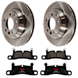 2014 Volkswagen Touareg - 2-Wheel Set Rear Brake Disc and Pad Kit, Plain Surface, 5 Lugs, 329.95 mm, Semi-metallic, 3.0L 6Cyl,  Includes (2) Disc and (1) Pad Set