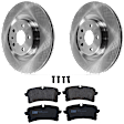 KIT-072924-5213 2-Wheel Set Rear Brake Disc and Pad Kit, Plain Surface 5 Lugs 329.95 mm Semi-metallic, Includes (1) Brake Pad Set and (2) Brake Disc
