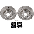 KIT-072924-5218 2-Wheel Set Rear Brake Disc and Pad Kit, Cross-drilled and Slotted 5 Lugs 329.95 mm Semi-metallic, Includes (1) Brake Pad Set and (2) Brake Disc