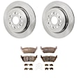 KIT-072924-5226 2-Wheel Set Rear Brake Disc and Pad Kit, Plain Surface 6 Lugs 375 mm Ceramic, Includes (1) Brake Pad Set and (2) Brake Disc