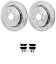 KIT-072924-5227 2-Wheel Set Rear Brake Disc and Pad Kit, Plain Surface 6 Lugs 375 mm Ceramic, Includes (1) Brake Pad Set and (2) Brake Disc