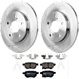 KIT-072924-5291 2-Wheel Set Rear Brake Disc and Pad Kit, Plain Surface 5 Lugs 278.89 mm Ceramic, Includes (2) Disc and (1) Pad Set