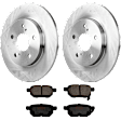 KIT-072924-5292 2-Wheel Set Rear Brake Disc and Pad Kit, Plain Surface 5 Lugs 278.89 mm Ceramic, Includes (2) Disc and (1) Pad Set