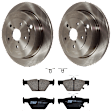KIT-072924-5303 2-Wheel Set Rear Brake Disc and Pad Kit, Plain Surface 5 Lugs 319.79 mm Ceramic, Includes (2) Brake Disc and (1) Brake Pad Set