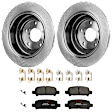 KIT-072924-5312 2-Wheel Set Rear Brake Disc and Pad Kit, Plain Surface 5 Lugs 265.43 mm Ceramic, Includes (1) Brake Pad Set and (2) Brake Disc