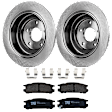 KIT-072924-5327 2-Wheel Set Rear Brake Disc and Pad Kit, Plain Surface 5 Lugs 265.43 mm Semi-metallic, Includes (1) Brake Pad Set and (2) Brake Disc