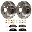 KIT-072924-5344 2-Wheel Set Rear Brake Disc and Pad Kit, Plain Surface 5 Lugs 273.81 mm Ceramic, Includes (1) Brake Pad Set and (2) Brake Disc