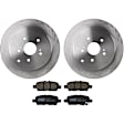 KIT-072924-5375 2-Wheel Set Rear Brake Disc and Pad Kit, Plain Surface 5 Lugs 308 mm Ceramic, Includes (1) Brake Pad Set and (2) Brake Disc
