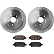 KIT-072924-5376 2-Wheel Set Rear Brake Disc and Pad Kit, Plain Surface 5 Lugs 308 mm Ceramic, Includes (1) Brake Pad Set and (2) Brake Disc