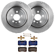 KIT-072924-5381 2-Wheel Set Rear Brake Disc and Pad Kit, Plain Surface 5 Lugs 365 mm Semi-metallic, Includes (2) Brake Disc and (1) Brake Pad Set