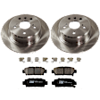 KIT-072924-5386 2-Wheel Set Rear Brake Disc and Pad Kit, Plain Surface 5 Lugs 291.08 mm Ceramic, Includes (2) Brake Disc and (1) Brake Pad Set