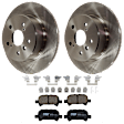 KIT-072924-5388 2-Wheel Set Rear Brake Disc and Pad Kit, Plain Surface 5 Lugs 288.04 mm Ceramic, Includes (1) Brake Pad Set and (2) Brake Disc