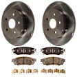 KIT-072924-5397 2-Wheel Set Rear Brake Disc and Pad Kit, Plain Surface 5 Lugs 280.92 mm Ceramic, Includes (2) Brake Disc and (1) Brake Pad Set