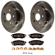 KIT-072924-5398 2-Wheel Set Rear Brake Disc and Pad Kit, Plain Surface 5 Lugs 280.92 mm Ceramic, Includes (2) Brake Disc and (1) Brake Pad Set