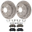 KIT-072924-5405 2-Wheel Set Rear Brake Disc and Pad Kit, Cross-drilled and Slotted 5 Lugs 268.99 mm Ceramic, Includes (2) Brake Disc and (1) Brake Pad Set