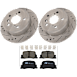 KIT-072924-5406 2-Wheel Set Rear Brake Disc and Pad Kit, Cross-drilled and Slotted 5 Lugs 268.99 mm Ceramic, Includes (2) Brake Disc and (1) Brake Pad Set