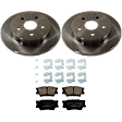 KIT-072924-5412 2-Wheel Set Rear Brake Disc and Pad Kit, Plain Surface 5 Lugs 280.92 mm Ceramic, Includes (2) Brake Disc and (1) Brake Pad Set