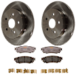 KIT-072924-5420 4-Wheel Set Front and Rear Brake Disc and Pad Kit, Plain Surface 5 Lugs 280.92 mm Ceramic, Includes (2) Brake Disc and (1) Brake Pad Set