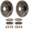 KIT-072924-5421 4-Wheel Set Front and Rear Brake Disc and Pad Kit, Plain Surface 5 Lugs 280.92 mm Ceramic, Includes (2) Brake Disc and (1) Brake Pad Set