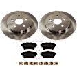 KIT-072924-5424 2-Wheel Set Rear Brake Disc and Pad Kit, Plain Surface 5 Lugs 259.08 mm Ceramic, Includes (1) Brake Pad Set and (2) Brake Disc