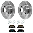 KIT-072924-5434 2-Wheel Set Rear Brake Disc and Pad Kit, Plain Surface 5 Lugs 288.04 mm Ceramic FWD, Includes (2) Brake Disc and (1) Brake Pad Set
